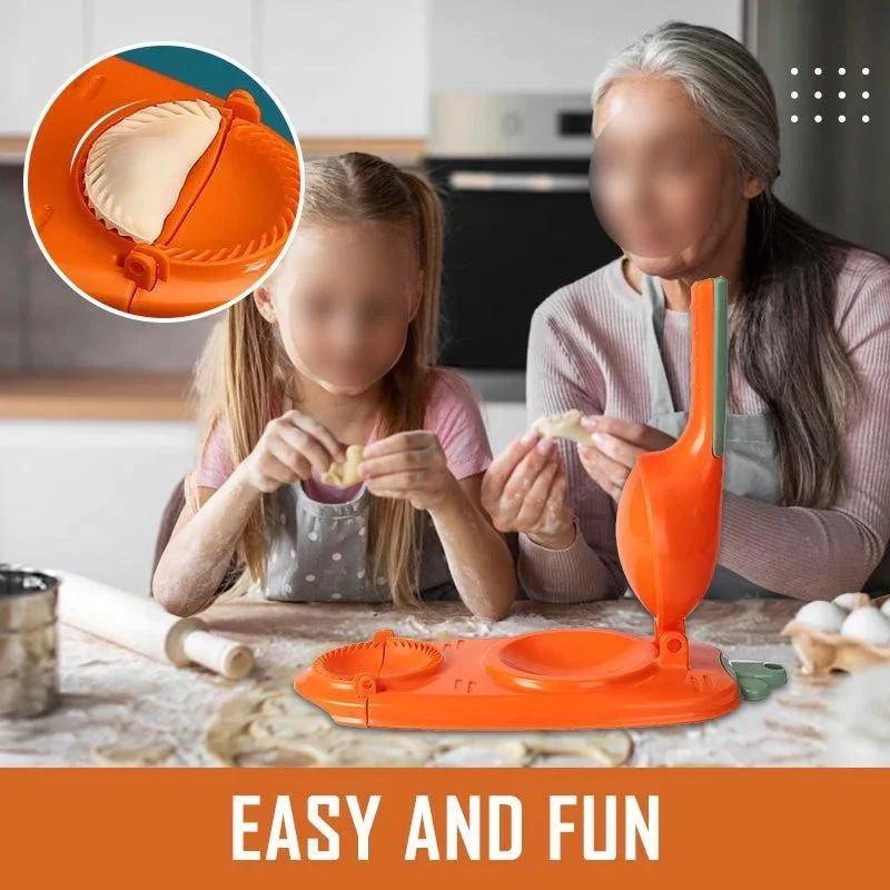 2-in-1 Efficient Dumpling Maker Manual Dough Presser Dumpling Wrapper Mold Dough Pressing Tool Kitchen Pastry Jiaozi Baking Tool