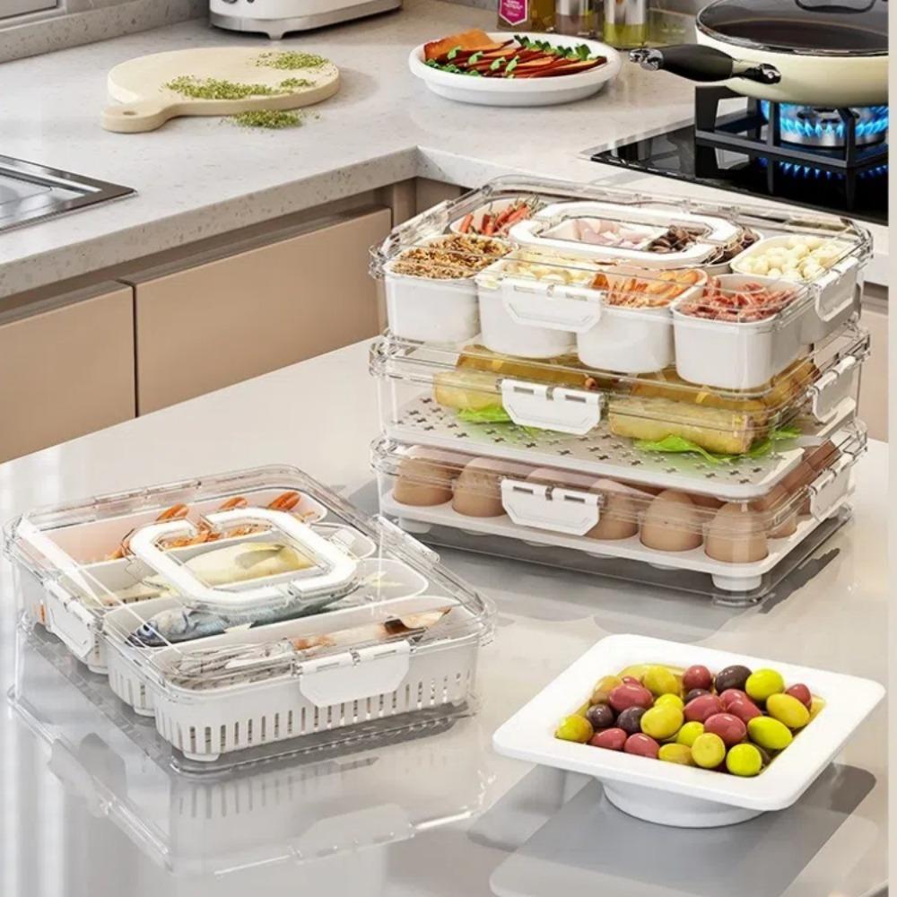 Multi Purpose Fresh-keeping Box Transparent Egg Box New Seasoning Box  Fruit Vegetable Storage
