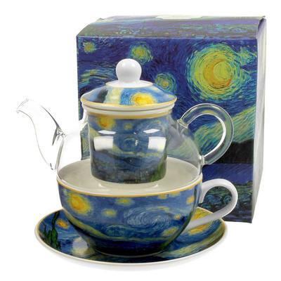 [R6662] - Solitario de cristal y porcelana 'Vincent Van Gogh' (Noche estrellada) - 300 ml