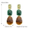 Vedawas Colorful retro-geometric resin earrings, simple banquet holiday earrings women jewelry