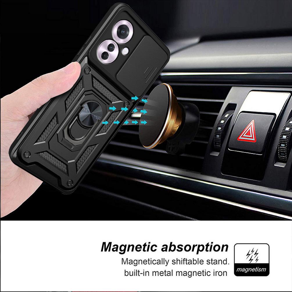 Camera Protect Case for Reno 11F 11 Pro 10 Pro Reno 8T 8 Pro + 7 Pro 7Z 6 6Z 5 OPPO Find X5 Lite Armor Hybrid Ring Cover