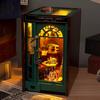 DIY Book Nook Kit Wooden Figurines Miniature Doll House Kit 3D Puzzle Assembly Bookshelf Insert Decor Toys For Christmas Gifts