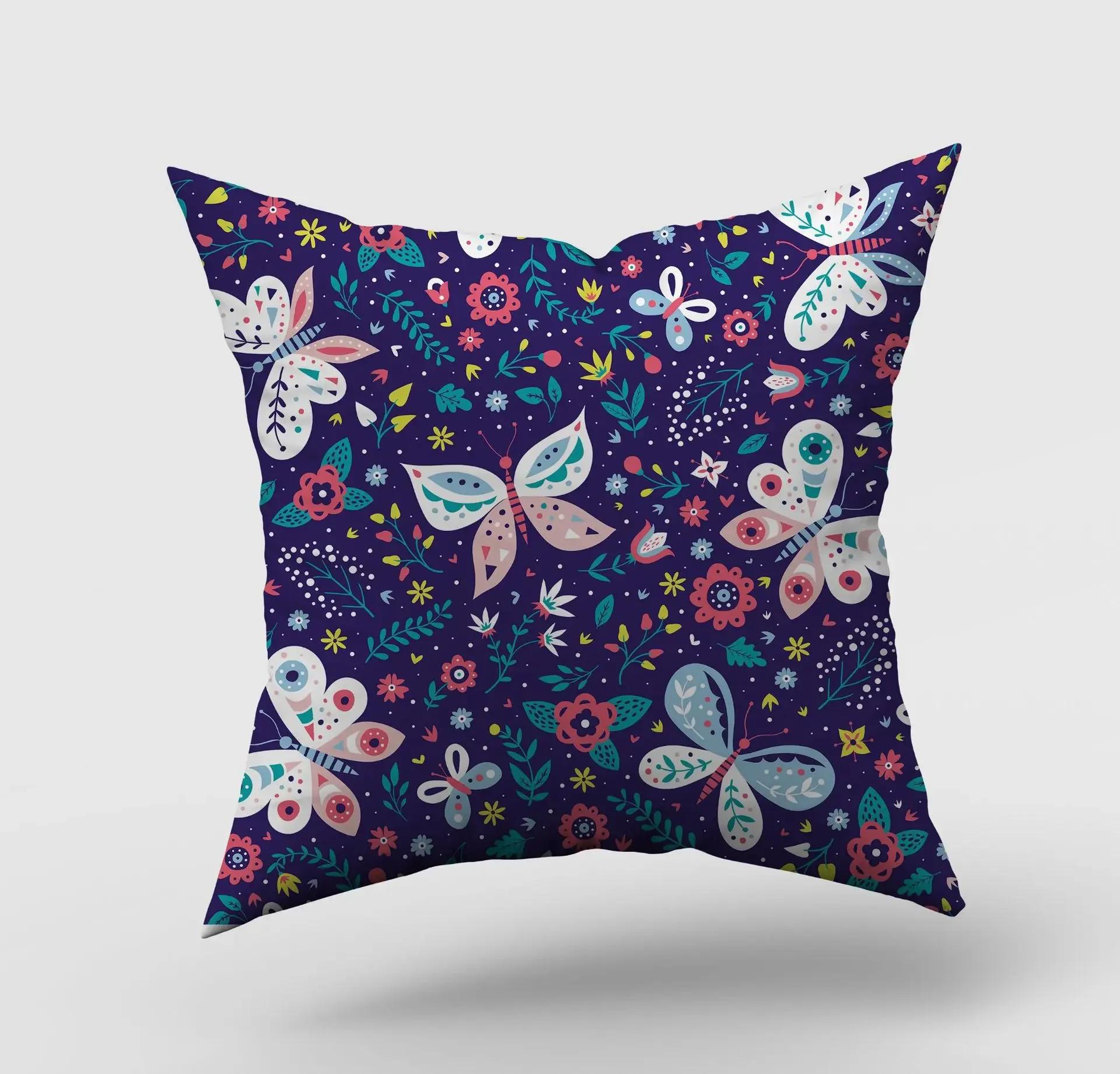 

Beautiful Cartoon Butterfly Print Pillowcase Home Living Room Sofa Car Decorative Pillow Cushion Cover 45*45cm 16x16Inch