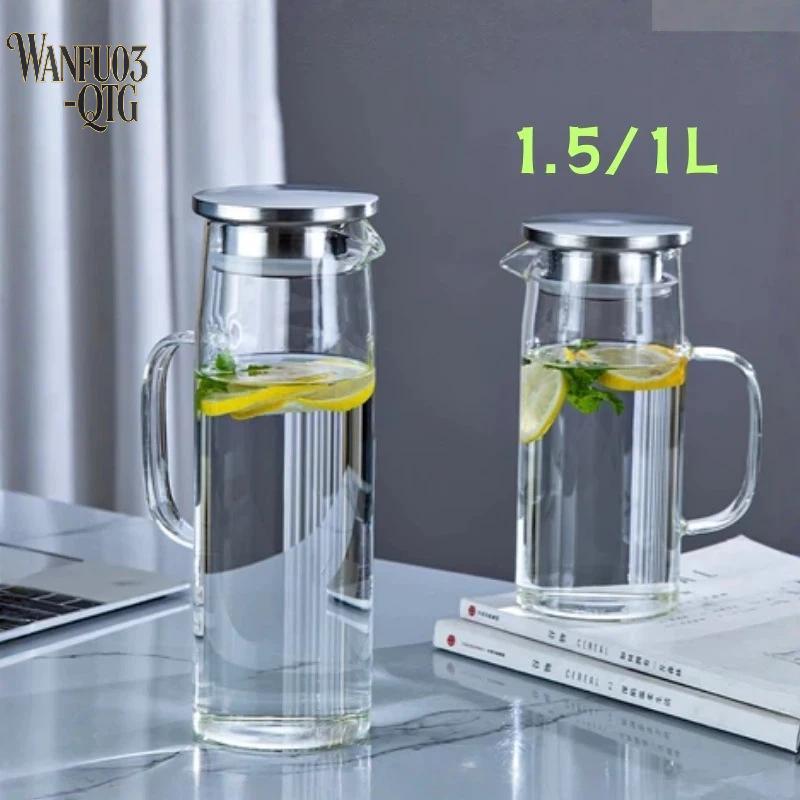 Hot 1L/1.2L/1.5LNordic Minimalist High Borosilicate Heat-Resistant Glass Pitcher Heat Cold Resistant Water Kettle With Filter