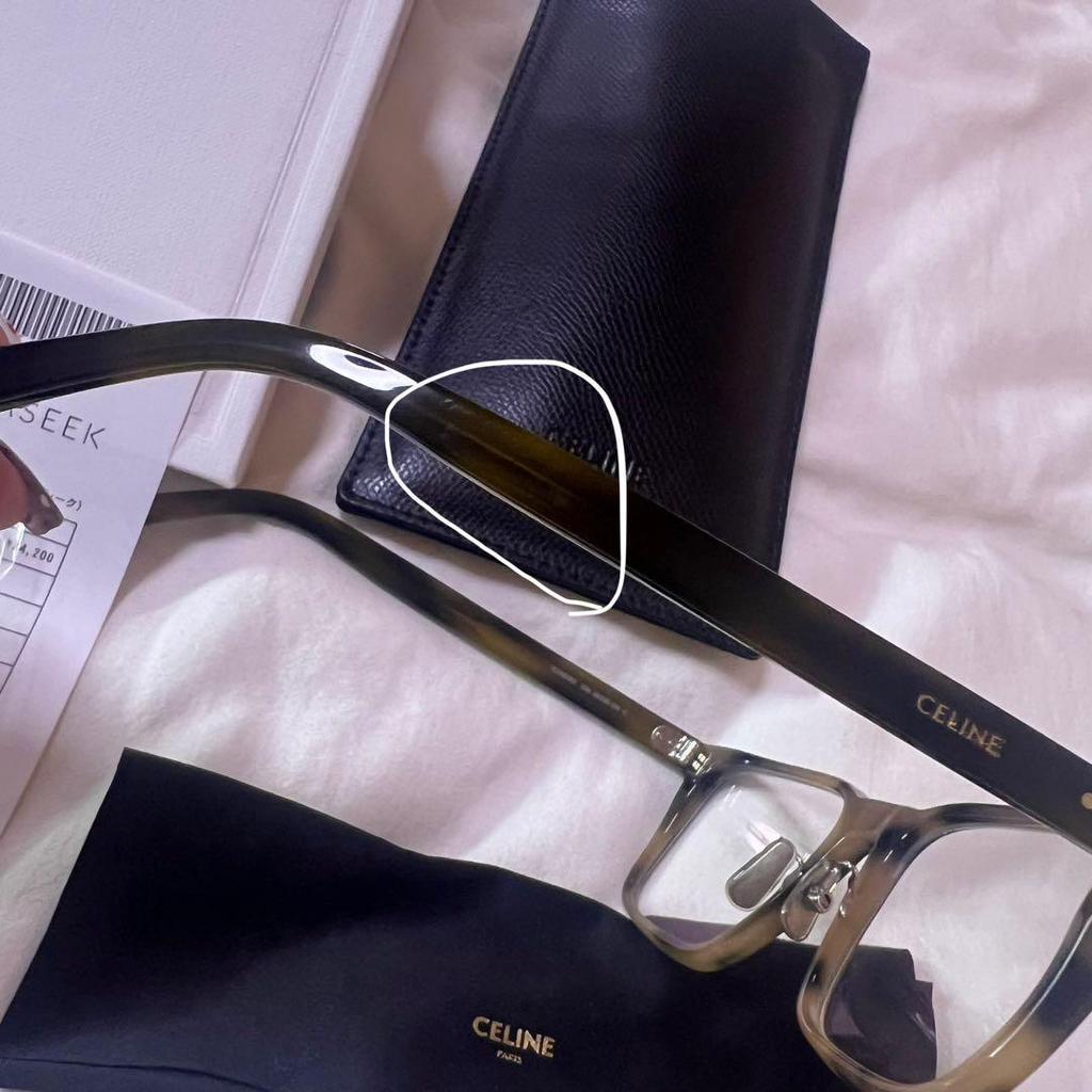 Used CELINE Date glasses Glasses Tortoiseshell Prescription Replaced Price reduced