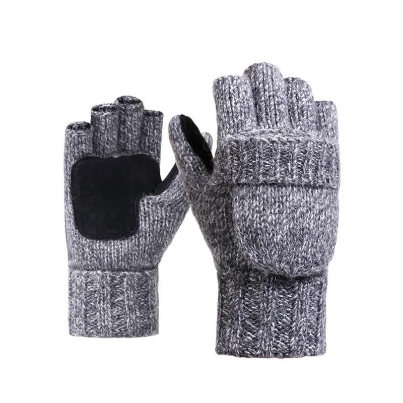 Warme Woll-Halbfinger-Fahrradhandschuhe Mit Klappbarem Oberteil Unisex Winter-Fahrradbekleidung DZ07
