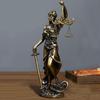Antique Bronze Finish Lady Justice Themis Resin Statue Retro Blindfolded Justice Goddess Sculpture For Lawyer Office Court Decor