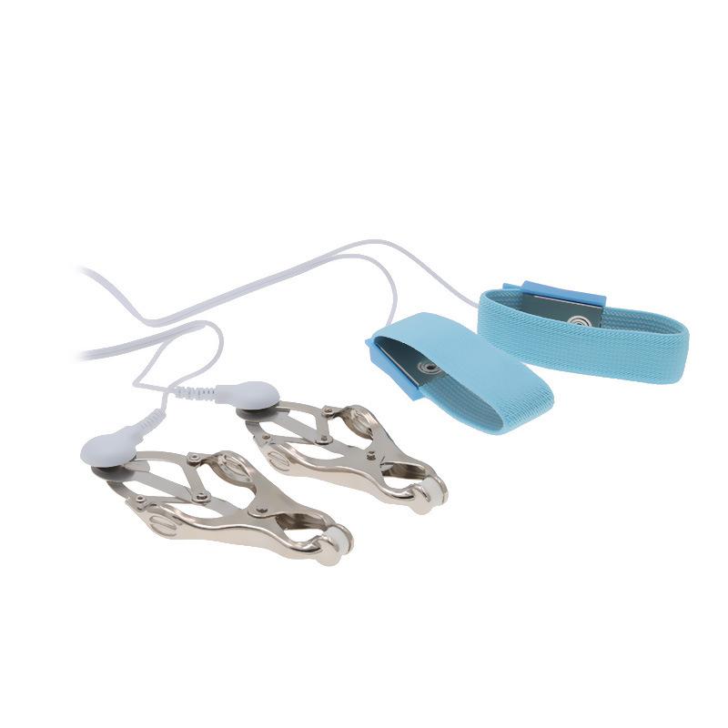 Electric Shock Nipple Clamp Yin Clip Butterfly Clip Pulse Adult Toy Penis Ring Combination Suit Men and Women Passion Game