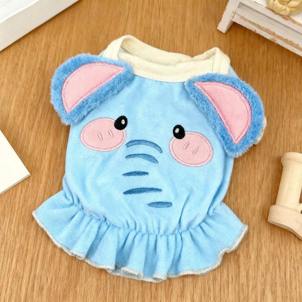 Vêtements pour animaux de compagnie Automne Hiver Vente en gros Vêtements chauds épaissis Mignon Animal de dessin animé Ours en peluche Corgi Chat Vêtements