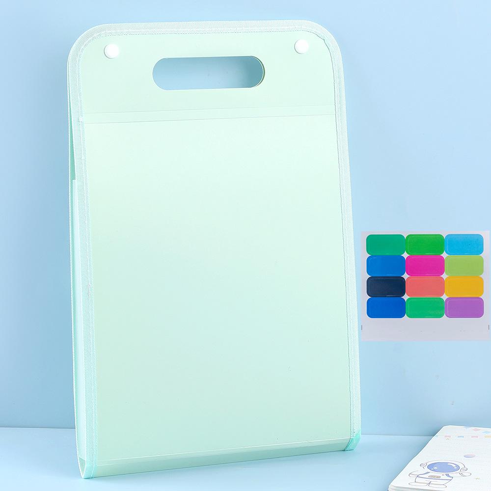 Accordion A4 Multi-Layer Storage Folder with Handles - Large Capacity for Students and Document Organization.