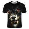 Summer Round Neck Animal Wolf Pattern 3D Print Top Fashionable Casual Short Sleeved Men's T-shirts