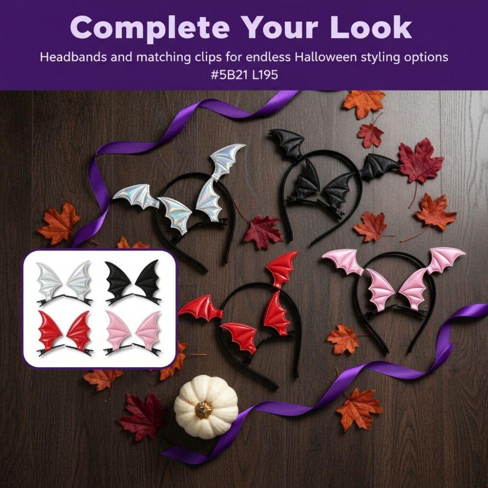 Creative Bat Wings Headband Gothic Dragon Devil Hair Clips Pins  Festival Props