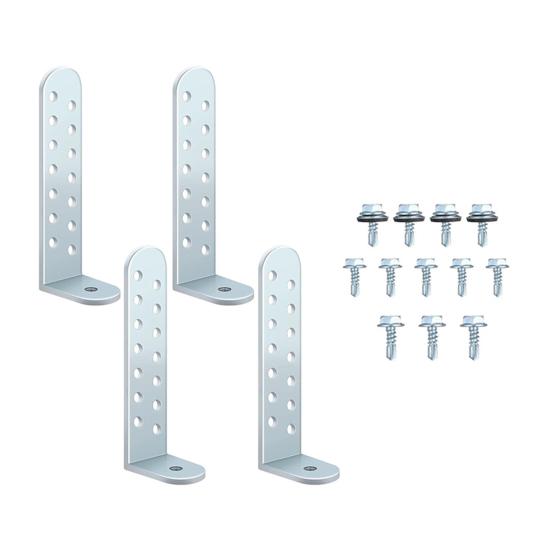 4Pcs Condenser Brackets Easy Installation Corrosion Resistant Heavy-Duty Galvanized L-Shaped