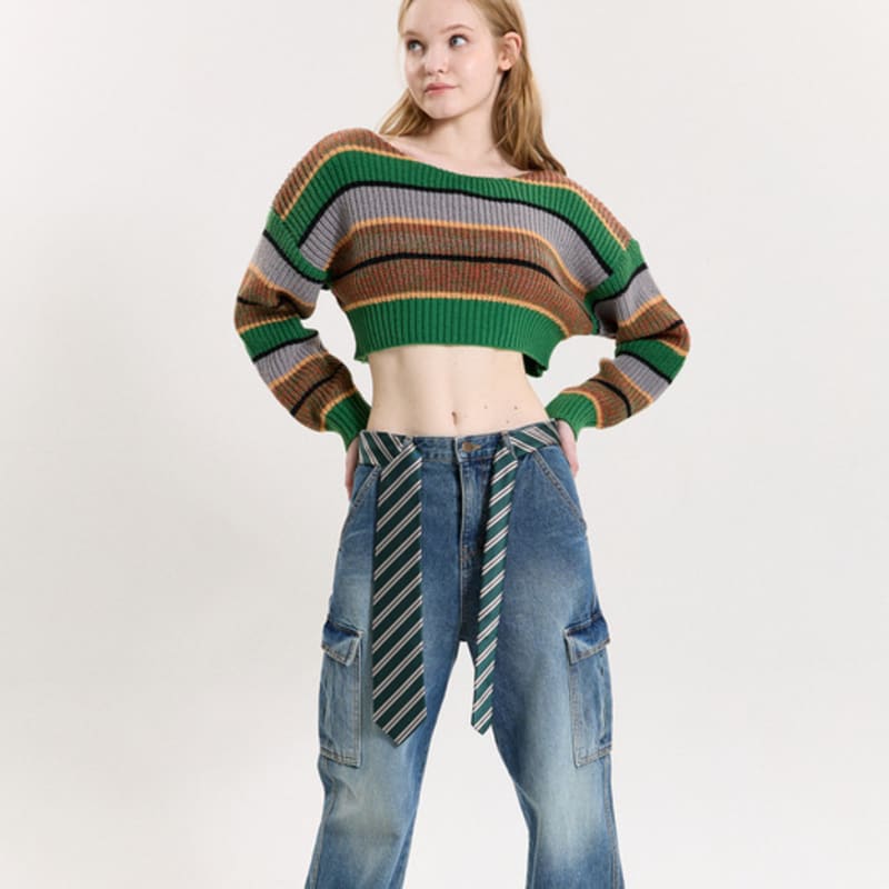 PINK PINEAPPLE PREPPY STRIPE TIE_GREEN