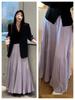 Purple Wisteria Pleated Midi Skirt - Spring/Summer A-line Chiffon Skirt