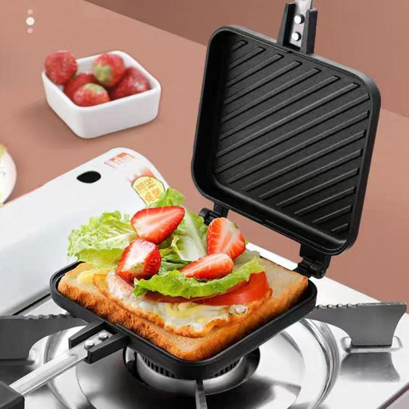 Aluminum Alloy Sandwich Maker Pan Non-Stick Sandwich Grill Pan Household Detachable Hot Sandwich Maker Double Sided pancake pan