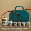 Travel tea set Ru kiln opening outdoor car portable twisted lotus Guyun teapot business printing