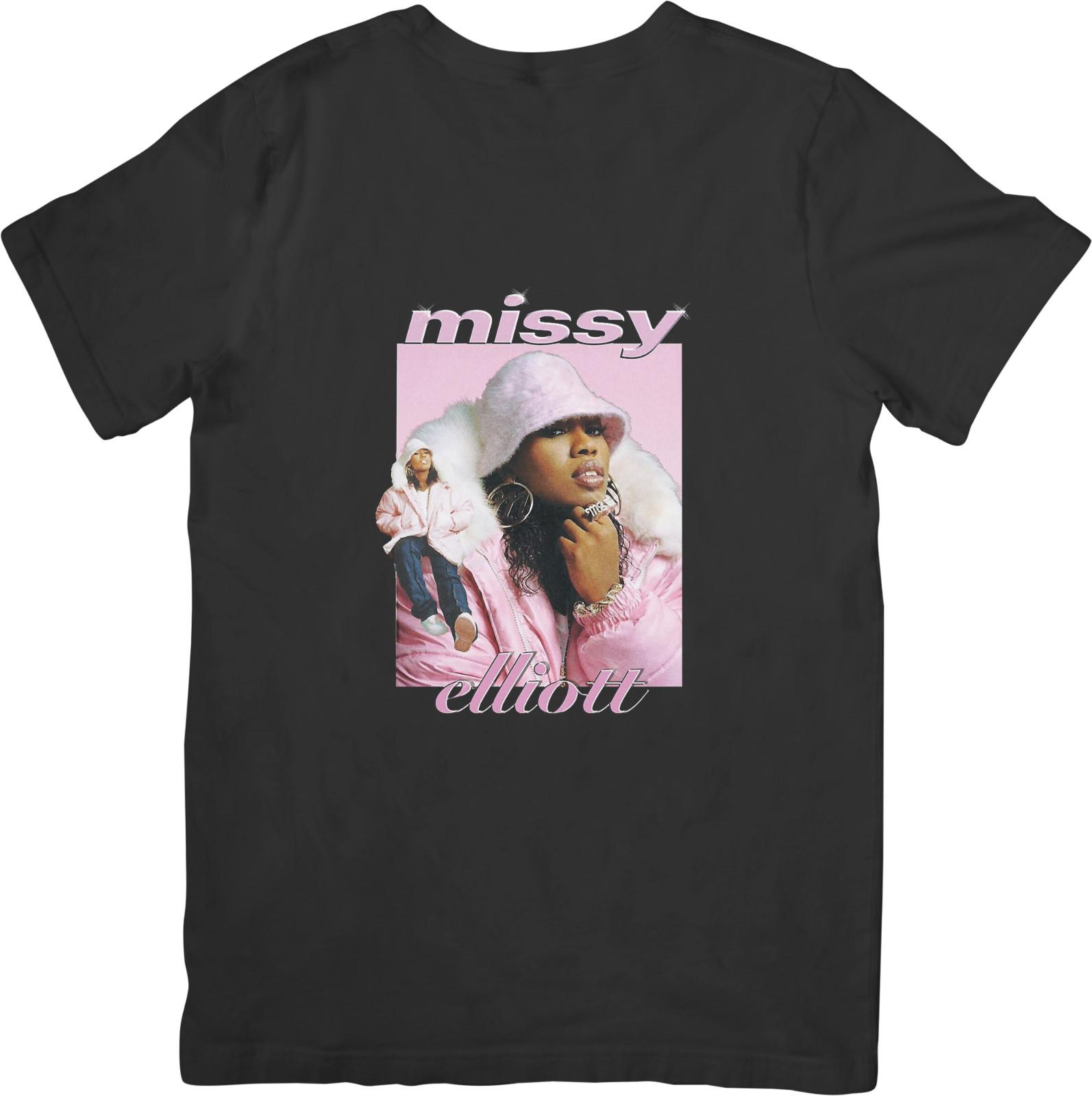

Missy Elliott Music Unisex Fit for Men Women Quality Cotton T-Shirt Black M
