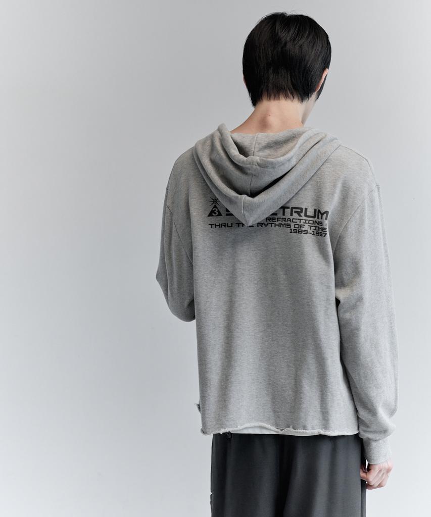 Kiryu Cut Off Hoddie Zip Up_Melange Gray