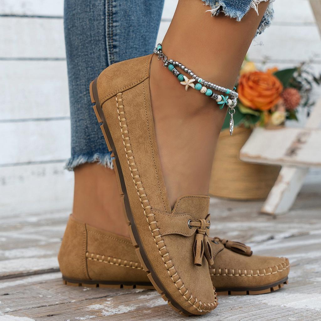 Fashion Women Flats 2025 Women Female Ladies Leather Shoes Round Head Flats Loafers Slip on Moccasins Vulcanized Shoes Plus Size 236