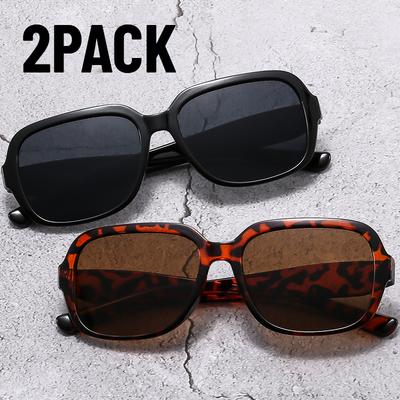 2PACK Fashion Square Sunglasses Women Brand Luxury Eyewear Women/Men Y2K Vintage High Quality Glasses Women Gafas De Sol Mujer