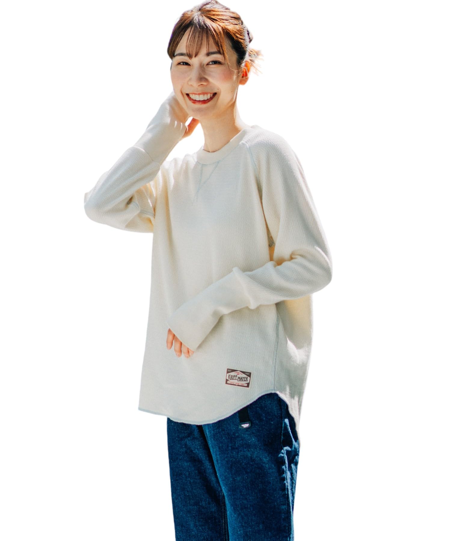 

Нарукавники Стиль Длинный рукав для Натуральной [Клифф Майер] Женской футболки, Большой,