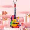 Creative Personalized Mini Christmas Guitar Acrylic Car Hanging Ornament For Decor
