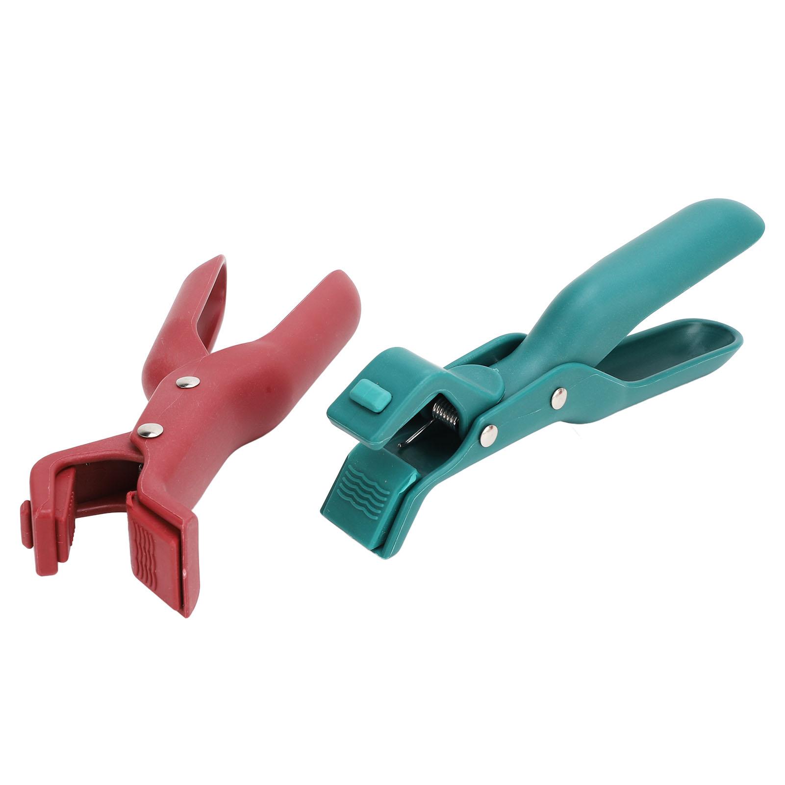 

2PCS Anti Scalding Dish Plate Gripper Clips Hot Plate Clamp Holder for Moving Bowls Anti Slip Kitchen Tool Red Green
