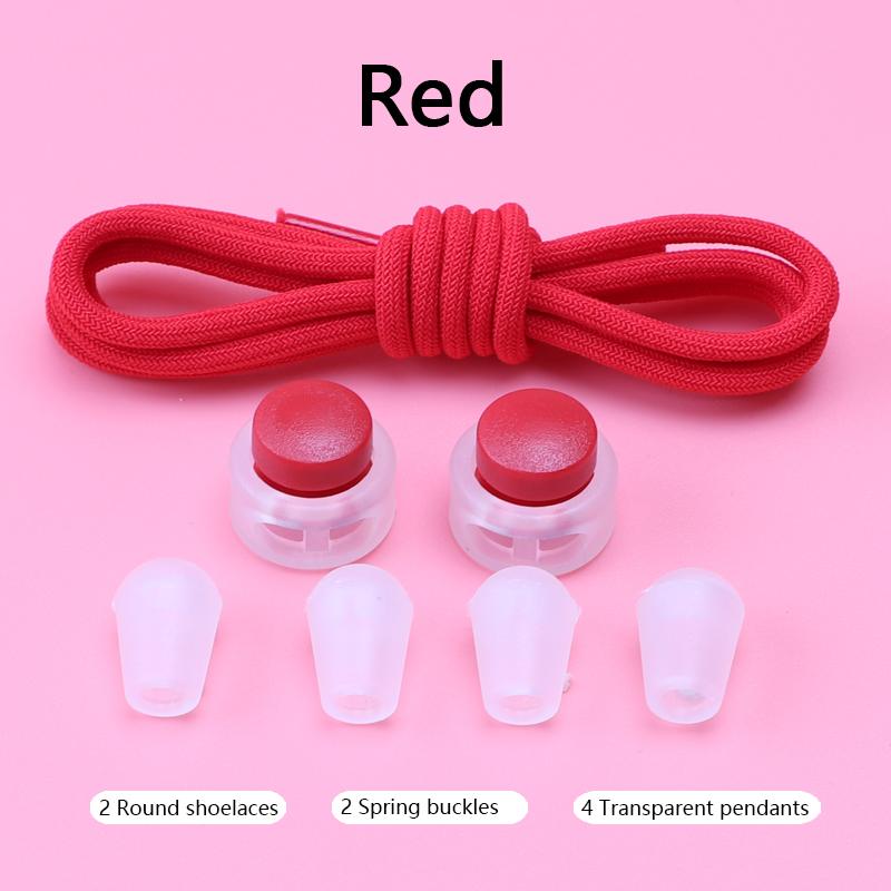 Spring Lock Shoelaces No Tie Shoe Laces Sneakers Round Elastic Shoe Lace Kid Adult Quick Without Ties Shoestrings Rubber Bands