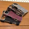 Luxury Lambskin Leather Hinge Protection Matte Phone Case For iPhone Duo Matte Thickened Shockproof Protection Soft Back Cover