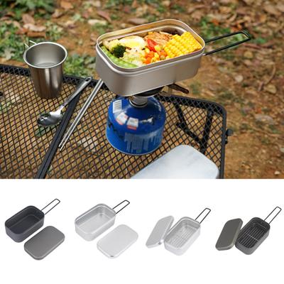 800ml Bento Box Anodizovaný Skládací Rukojeť Velká Kapacita Tepelně Odolný Hliníkový Kempingový Bento Kontejner Parní Stojan Venkovní Potřeba