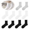 Moisture Wicking Cotton Socks 5 Pair Crew for Men Women, Extra Loose Ankle Sports Socks, Non-Binding Breathable Solid Color Versatile Athletic All Day