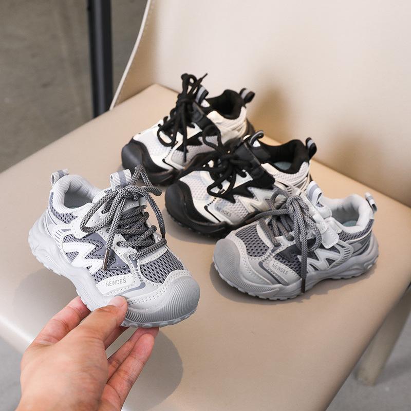 Mesh Boys Running Shoes 2025 Autumn New Children's Sports Shoes Non-slip Soft Sole Girls Sports Shoes Dad Shoes