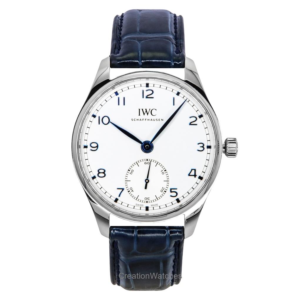 IWC Ανδρικό Ρολόι Portugieser Δερμάτινο Λουράκι Ασημί Καντράν Αυτόματο IW358304