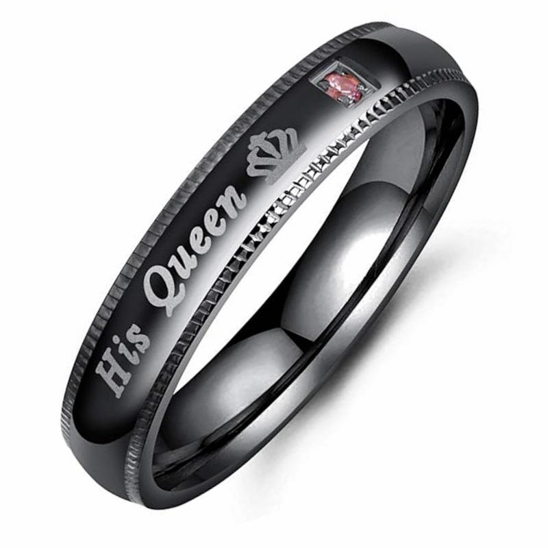 European Fashion His Queen & Her King Crown Titanium Steel Couple Rings