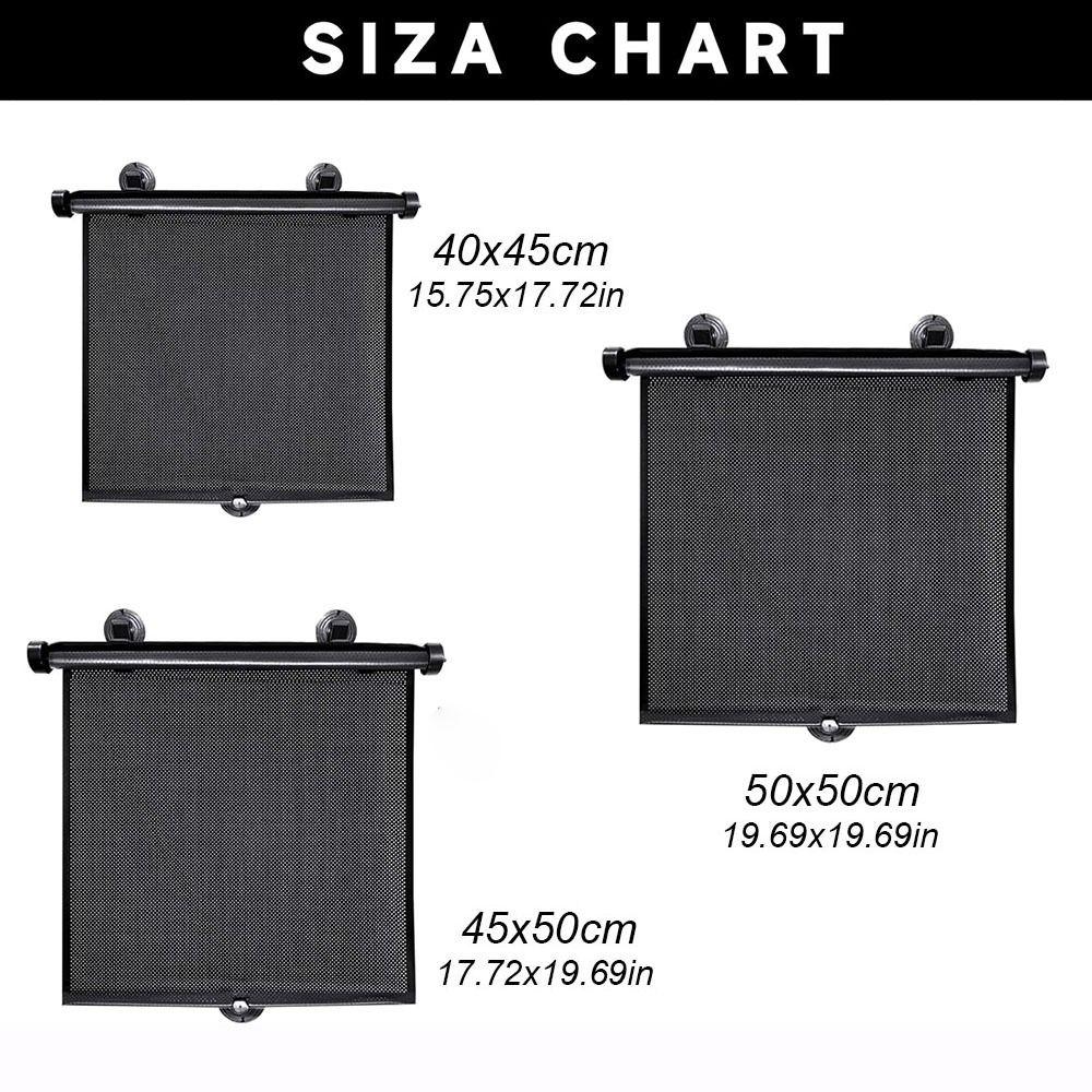 Black UV-Protection Curtains Universal Sunshade Roller Blinds Car Window Sun Visors  Home Office