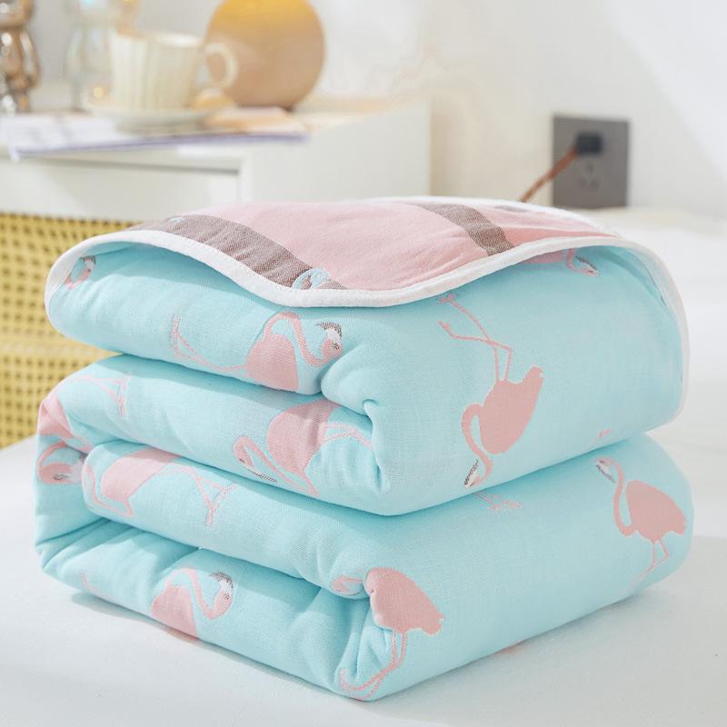 Six-layer Cotton Gauze Towel Quilt Single Double Throw Blanket Couch Autumn Winter Cover Quilt Kindergarten Kids Napping Small Cover Blanket