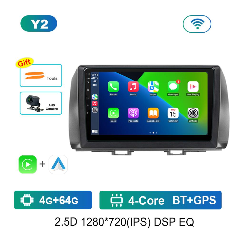 Car Radio Multimedia Player GPS Navigation DSP Stereo for Toyota bB 2 QNC20 2005 - 2016 QLED Screen Android OS Head Unit WiFi