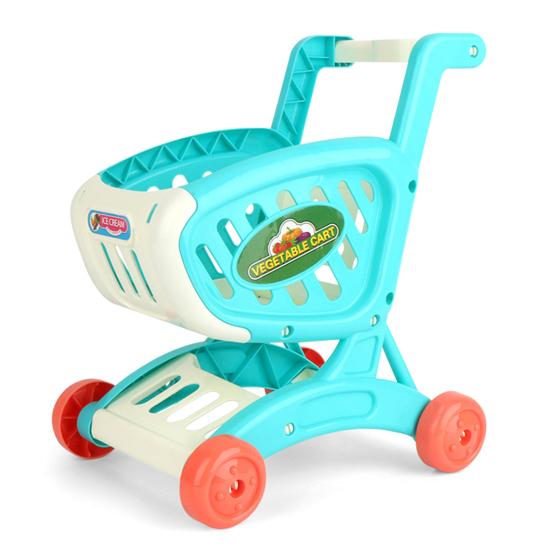Practical Realistic Scene Experience Bright Color Kids Supermarket Push Trolley Education Play House Toy for Entertainment Pretend