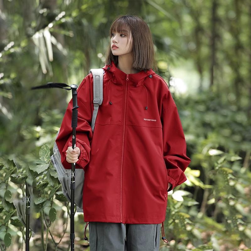 Unisex vodoodpudivá retro větrovka pro páry - ležérní, volná, jarní/podzimní outdoorové oblečení
