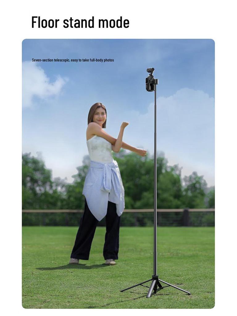 Ulanzi TT24 Floor-Standing Pop-Up Selfie Stick Tripod Quick-Release Plate for Camera, Mirrorless Camera, and Gimbal.