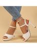 Fashion 2025 New Korean-style versatile fish-mouth sandals with one-shoulder buckle and thin heel waterproof platform high heels