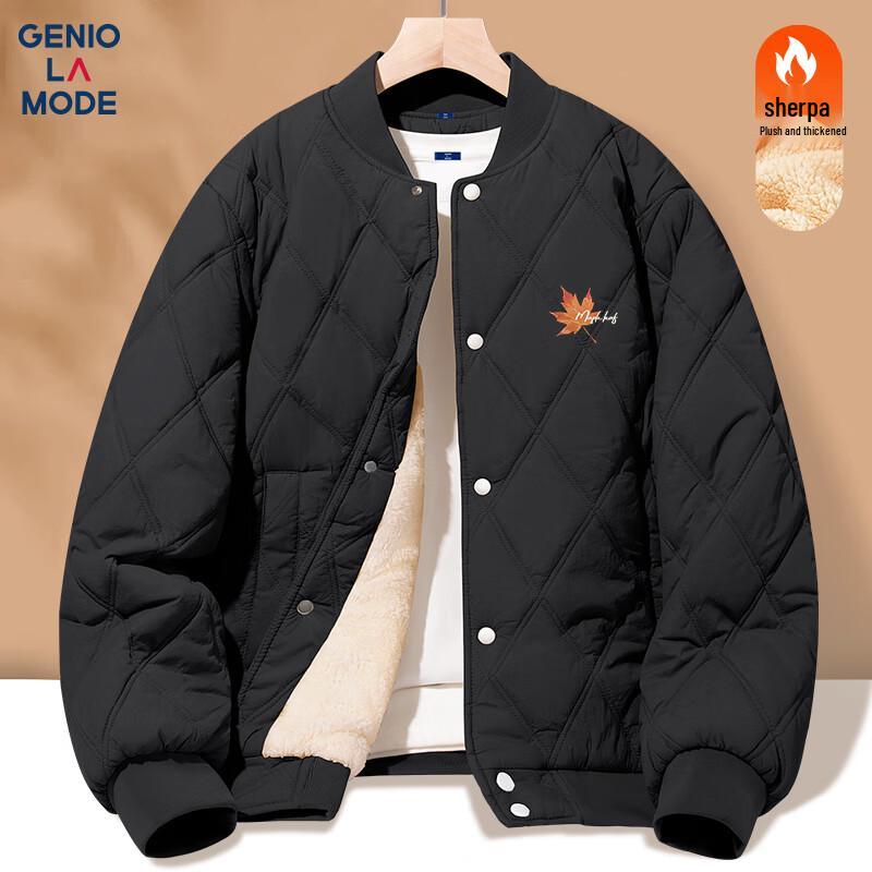 

GENIOLAMODE Men s Winter Fleece-Lined Baseball Jacket 2XL