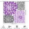 Luxury Floral Shower Curtain Set, Purple Gray, Waterproof Fabric With Hook Rings For Bathtub Decoration Home Bathroom Accessorie