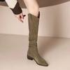 Fashion Ladies Knee High Shaft Shoes New In Trend 2025 Spring Autumn Women's Long Boots Demi-season Hot Y2k On Promotion Pu Goth Gyaru