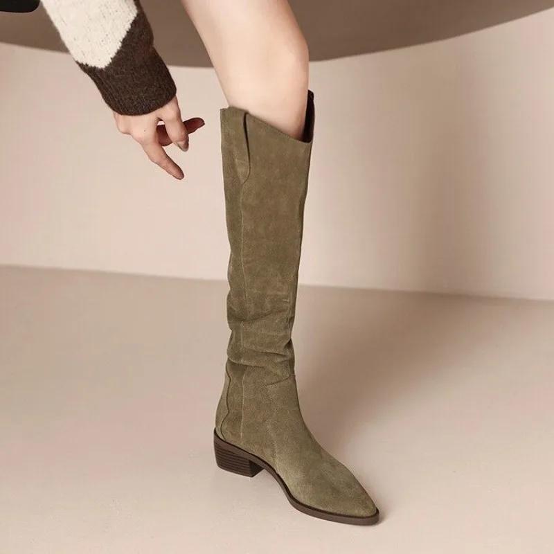 Fashion Ladies Knee High Shaft Shoes New In Trend 2025 Spring Autumn Women's Long Boots Demi-season Hot Y2k On Promotion Pu Goth Gyaru