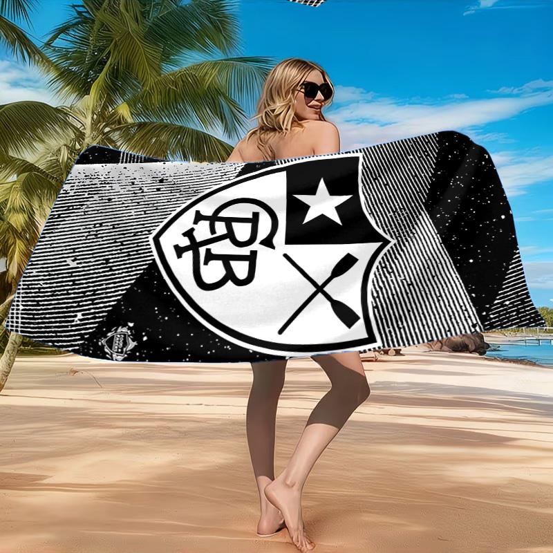 Shield With Star Emblem Printed Microfiber Beach Towel, Soft And Absorbent, Quick-Dry, Ideal for Summer Travel, Beach Essential, Swimming Pool