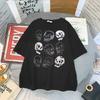 Dark Edgy Fashion Streetwear Graphic Tee Unisex Couple Tops Gothic Women's T-Shirt Skeleton Print Grunge Aesthetic Goth T Shirt