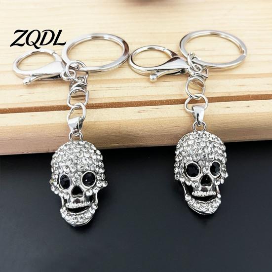 Rhinestone Skull Key Chain Bling Keychain, Halloween Gothic Keyring Pendant Pendant, Handbags Backpacks Purse Charm Accessory Keychain