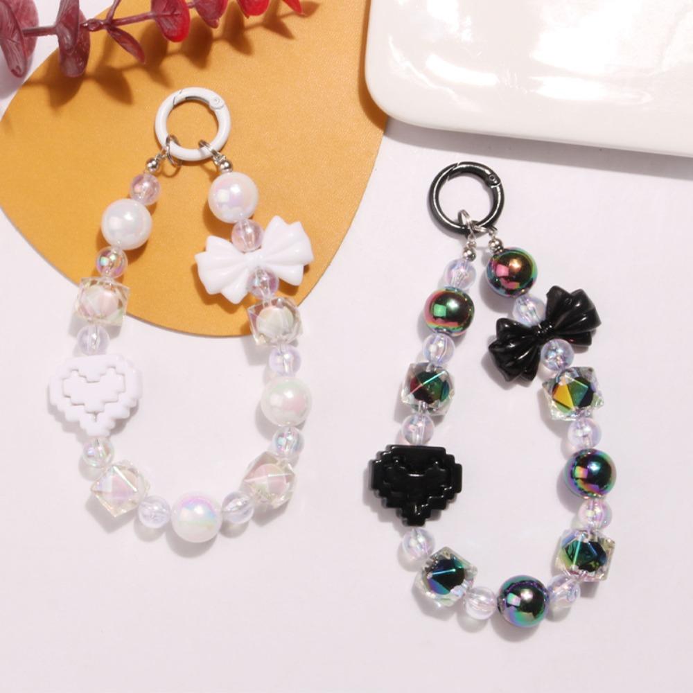 Niedlicher Schleifen-Schlüsselanhänger mit Stern-Kristall-Telefon-Anti-Verlust-Seil-Telefon-Zubehör